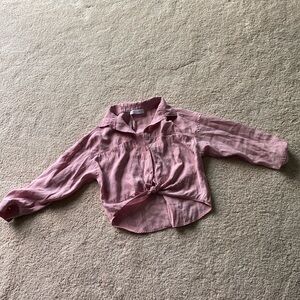 Pink tie front shirt. Zara size 9-10 girls